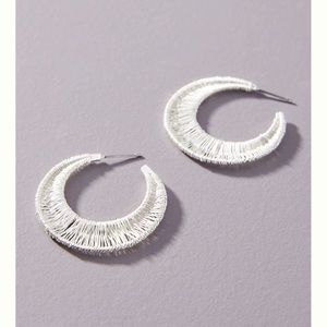 Anthropologie Wrapped crescent hoop earring